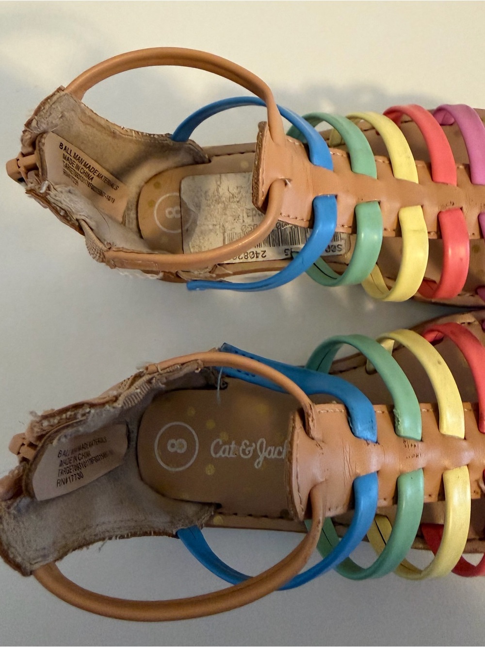 Cat & Jack Rainbow Gladiator Sandals Toddler Size 8 - Picture 6 of 6